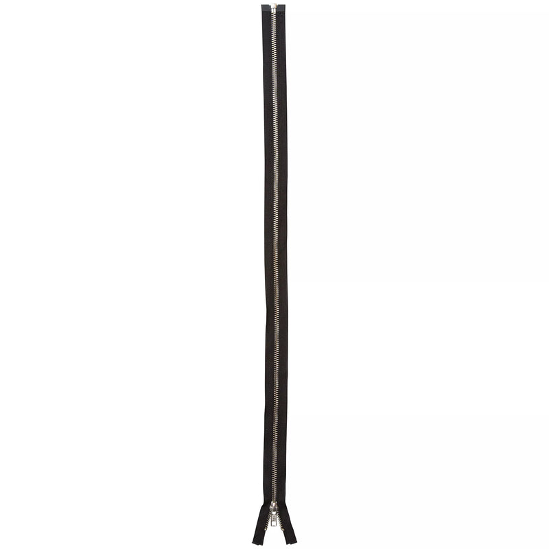 YKK silver metal teeth open end zip 66cm (British brand)