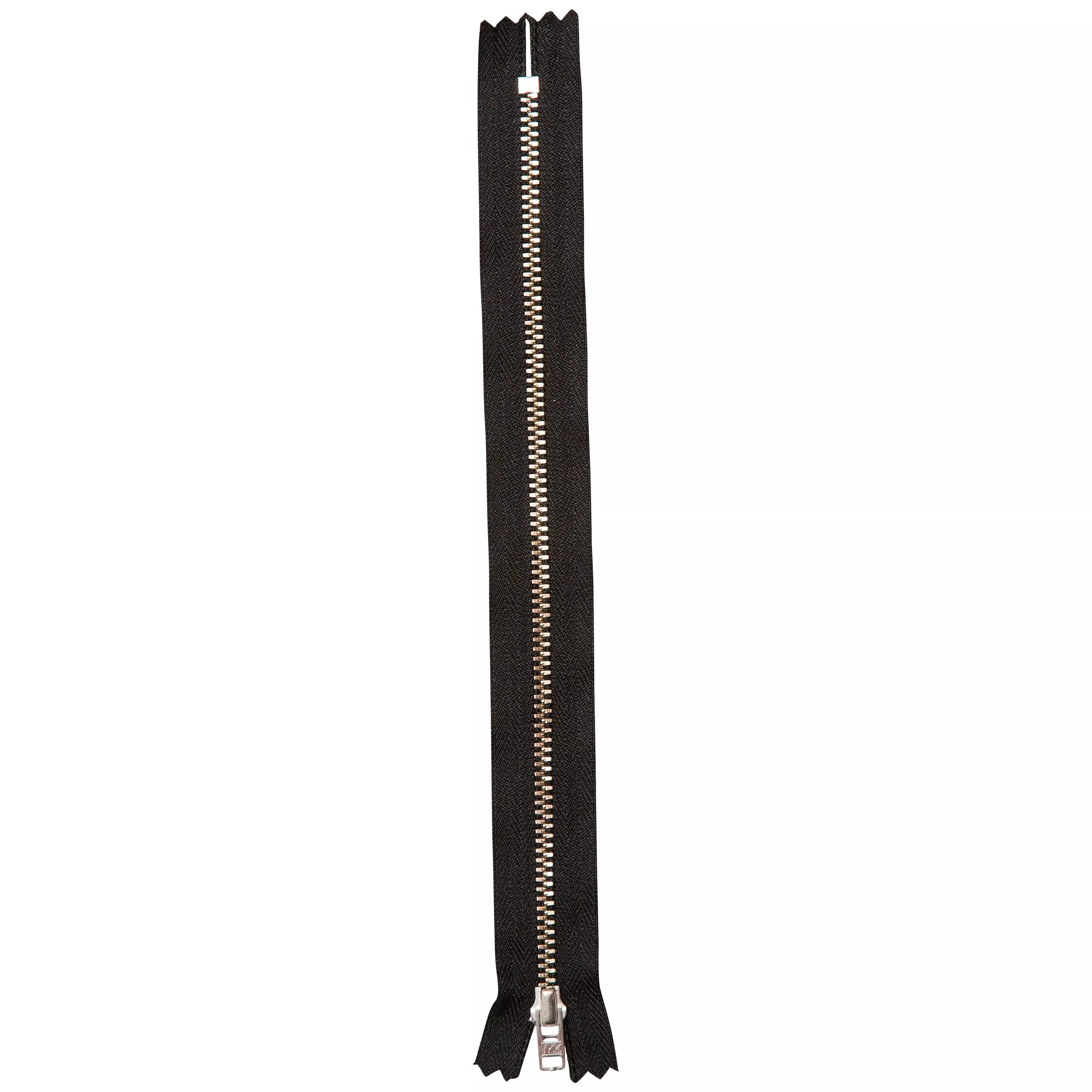 YKK auto-lock tooth zip black 15cm, imported from the UK