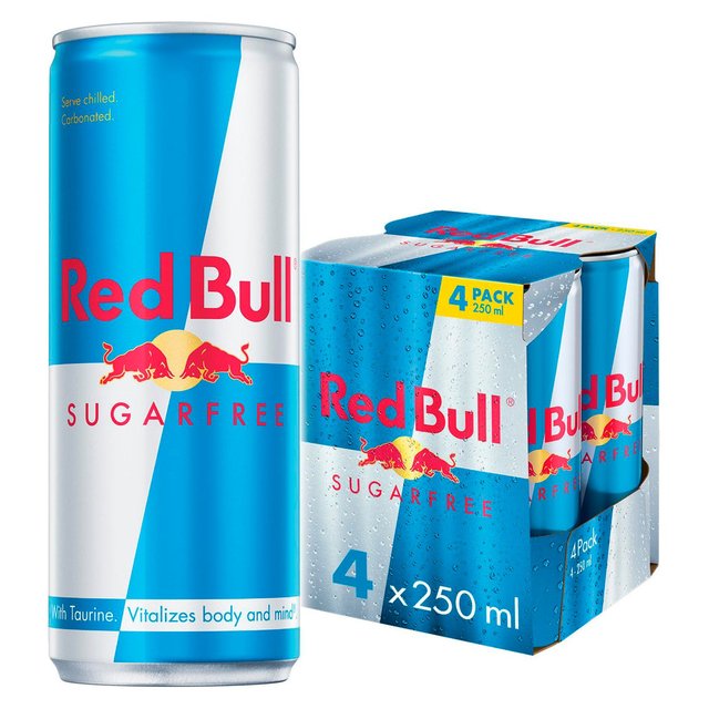 Red Bull Energy Drink Sugar Free   4 x 250ml