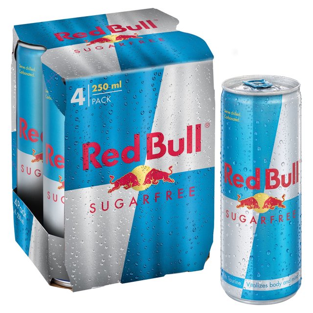 Red Bull Energy Drink Sugar Free   4 x 250ml