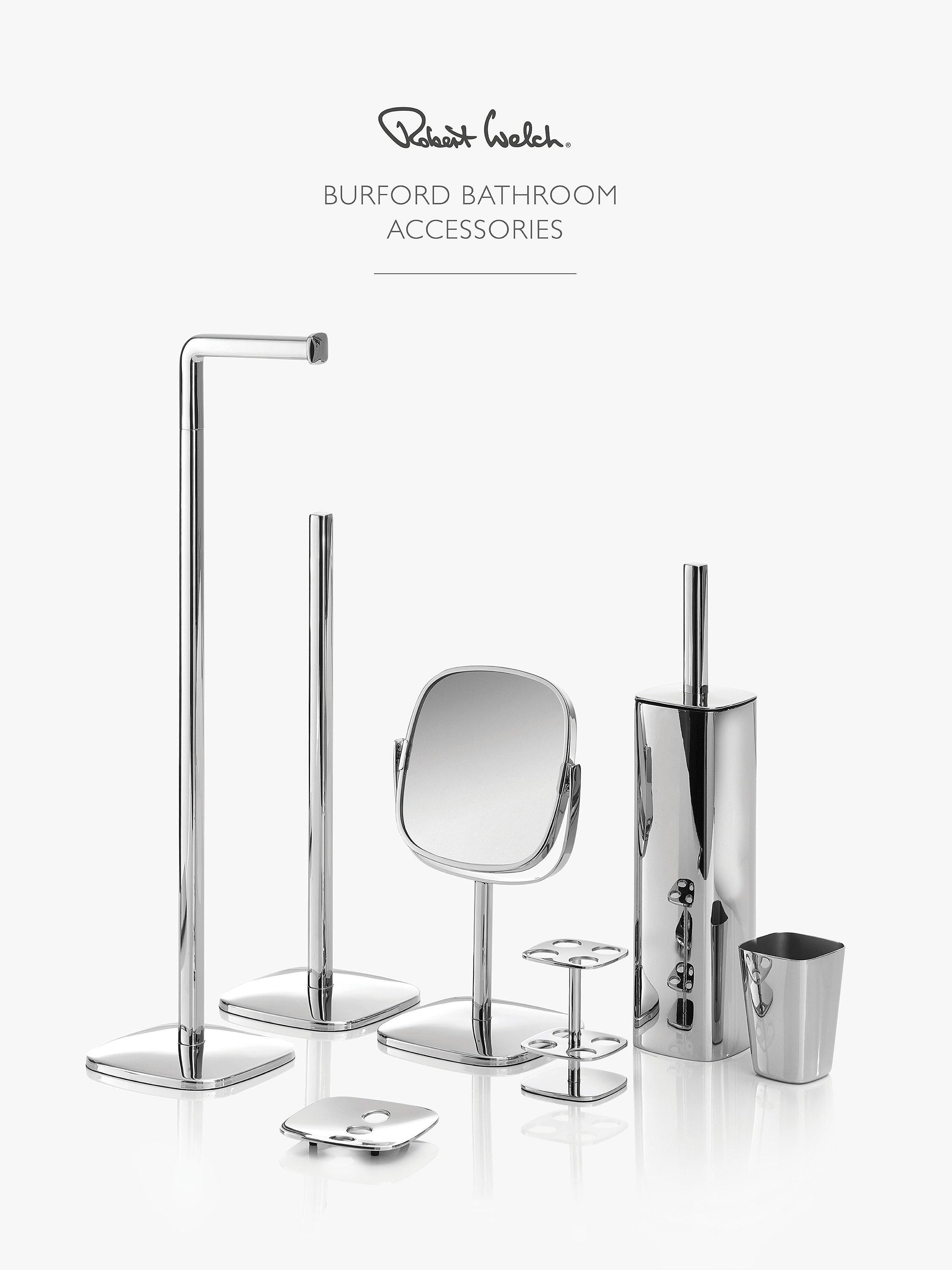 Robert Welch stainless steel toilet roll holder, imported from the UK