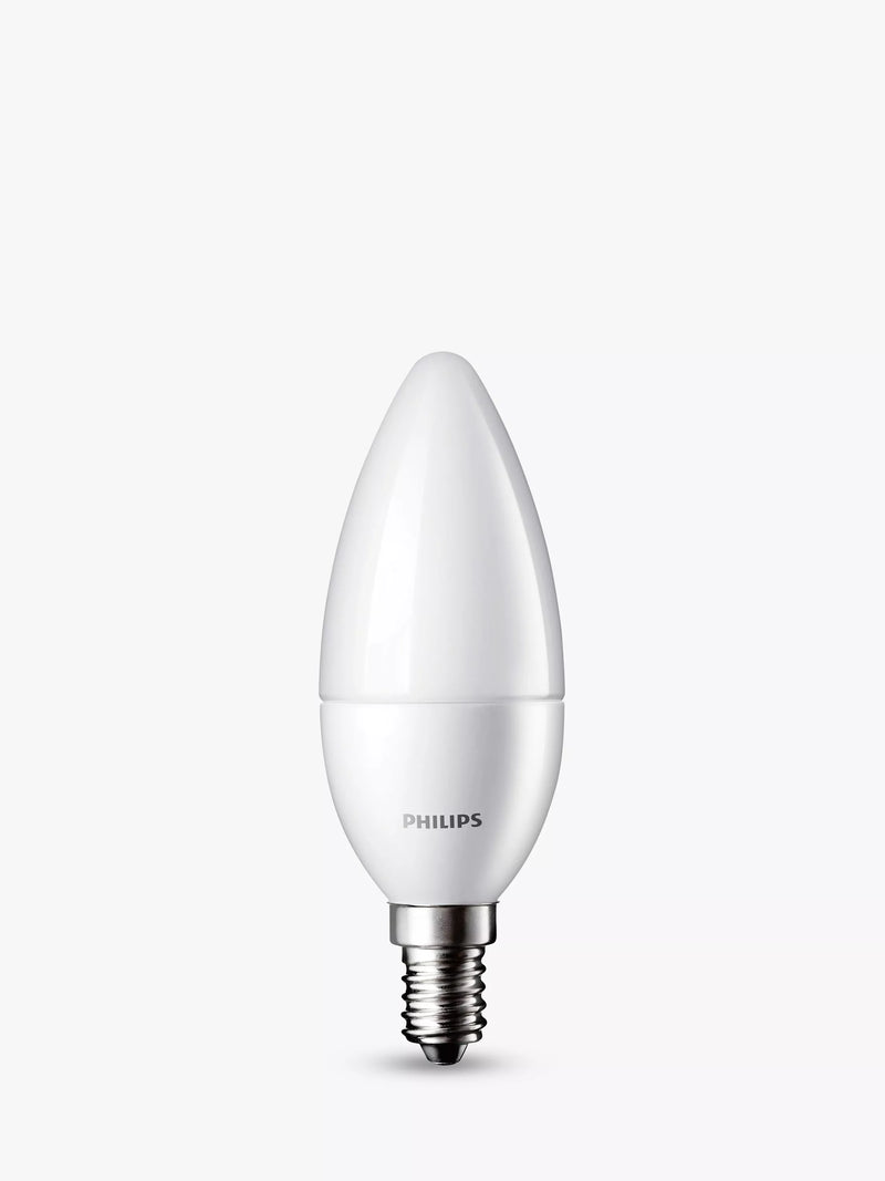 Philips LED candle light bulb frosted SES 5W (British brand)
