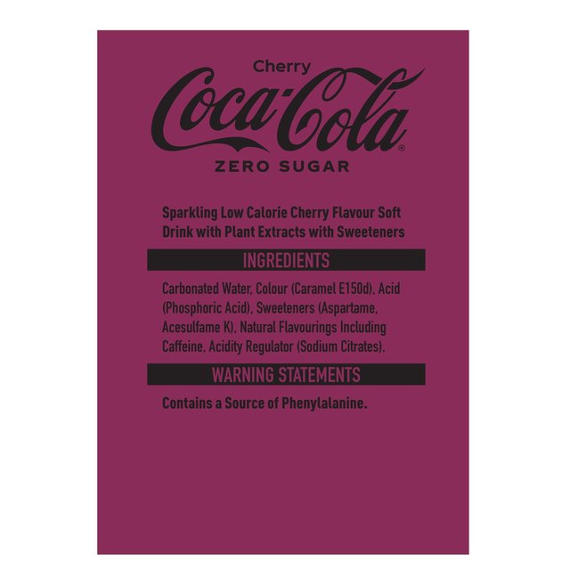 Coca-Cola Zero Sugar Cherry   8 x 330ml GOODS M&S   