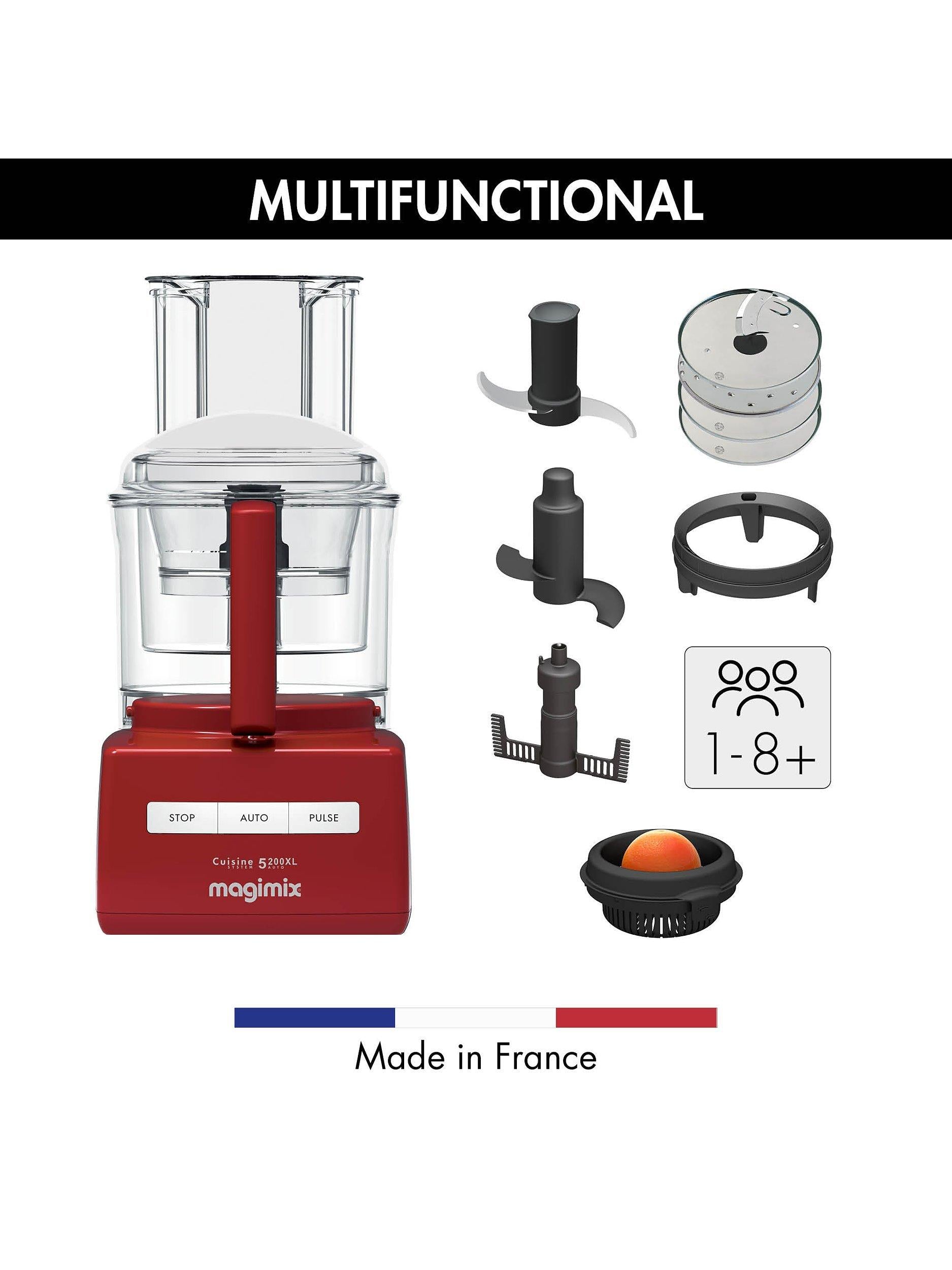 Magimix 5200XL food processor with bowls and discs, imported from the UK