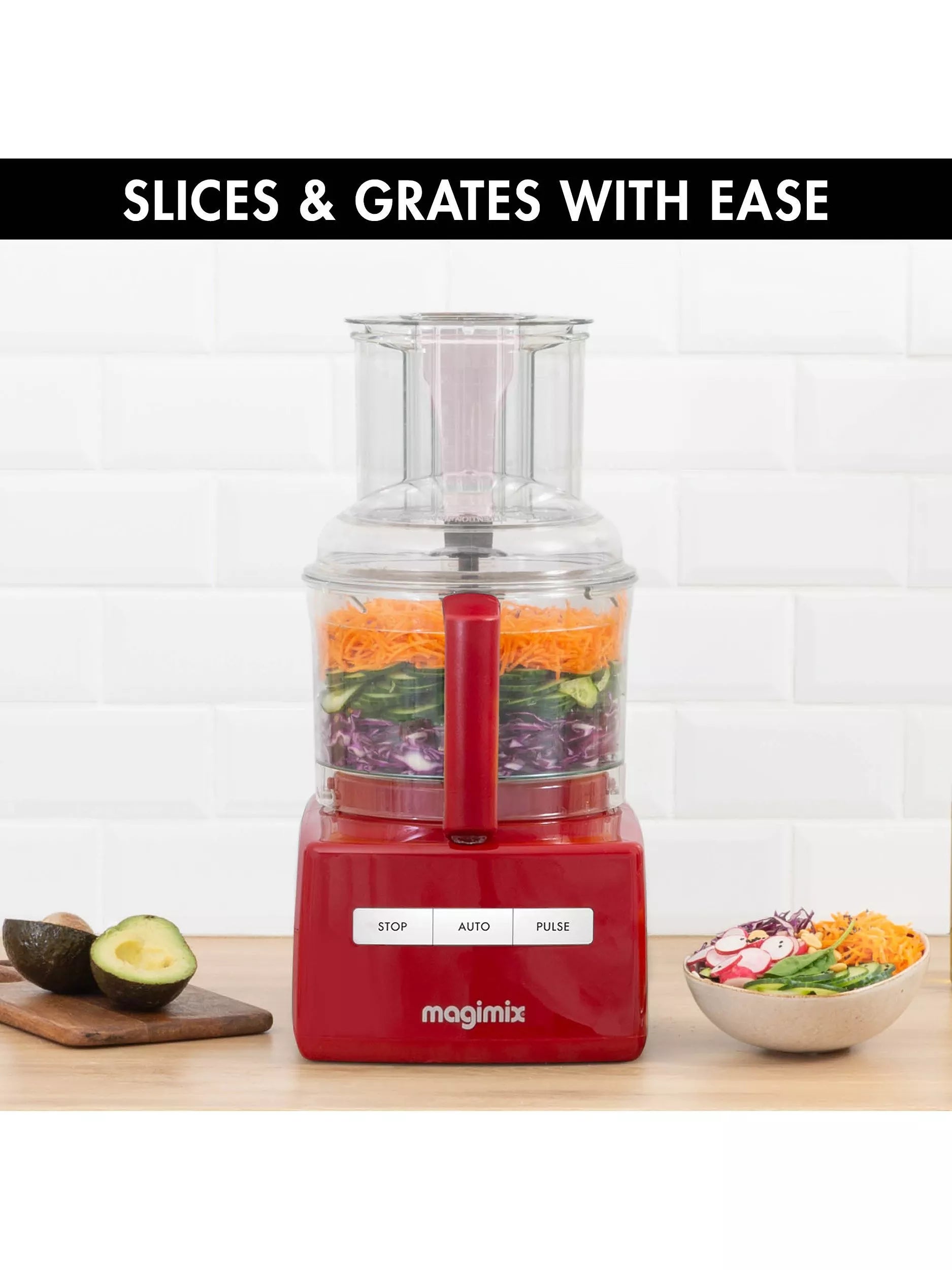 Magimix 5200XL food processor with bowls and discs, imported from the UK