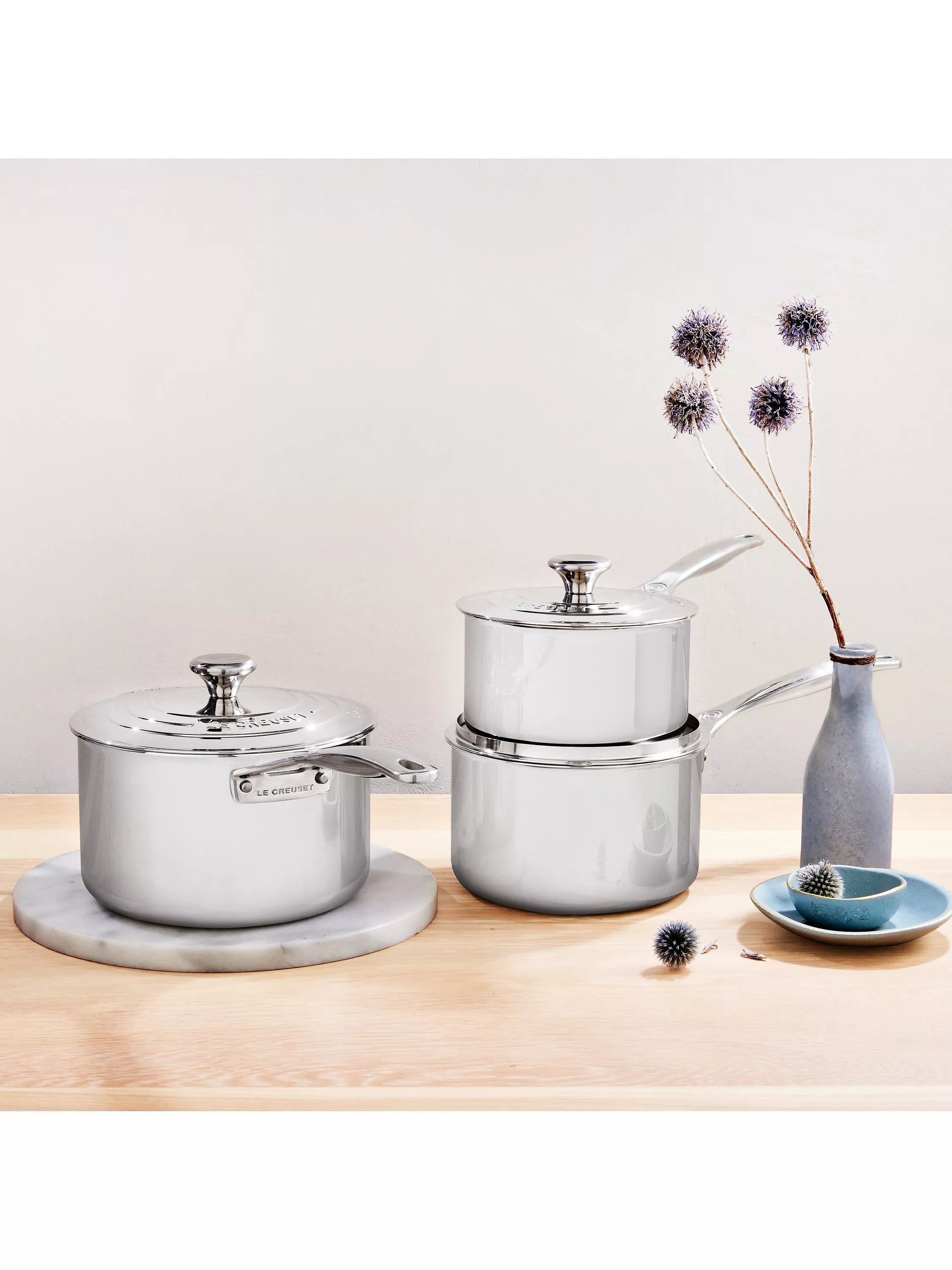 Le Creuset 3-ply stainless steel saucepan 20cm, UK version