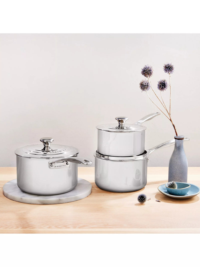 Le Creuset 3-ply stainless steel saucepan 20cm, UK version
