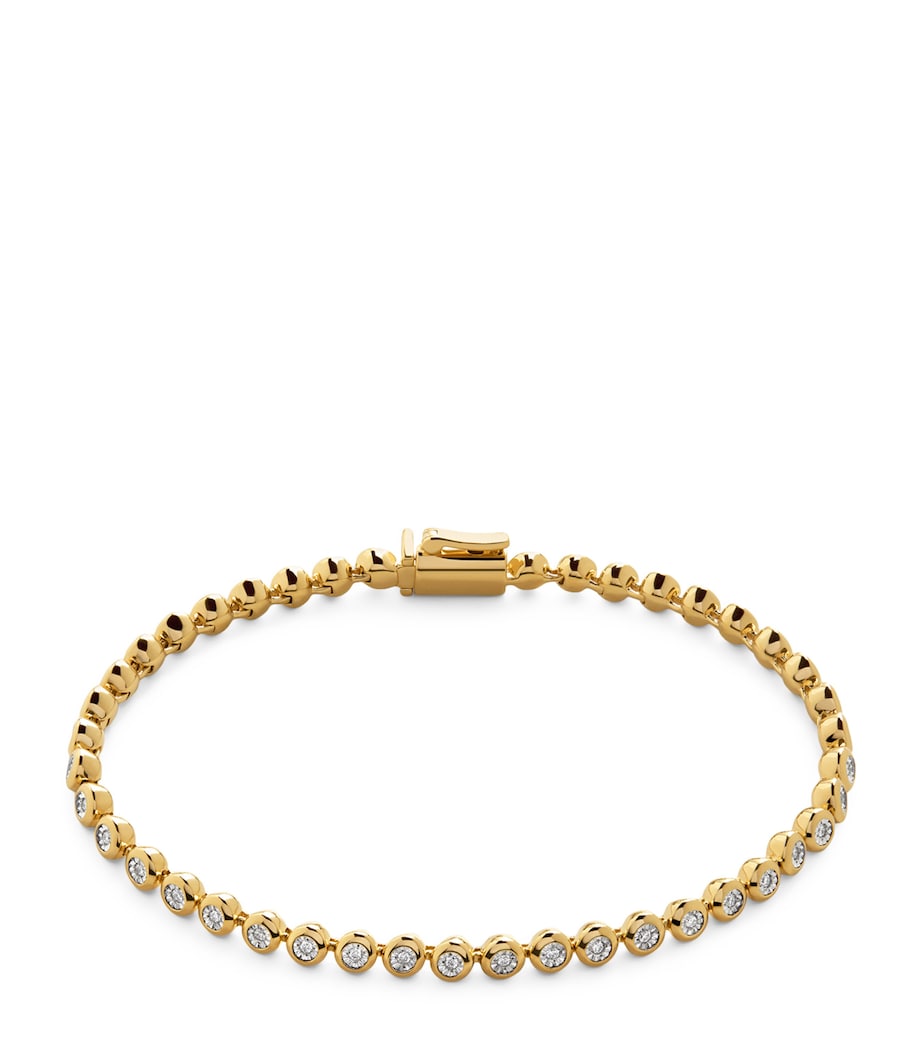 Monica Vinader gold vermeil diamond tennis bracelet, imported from the UK
