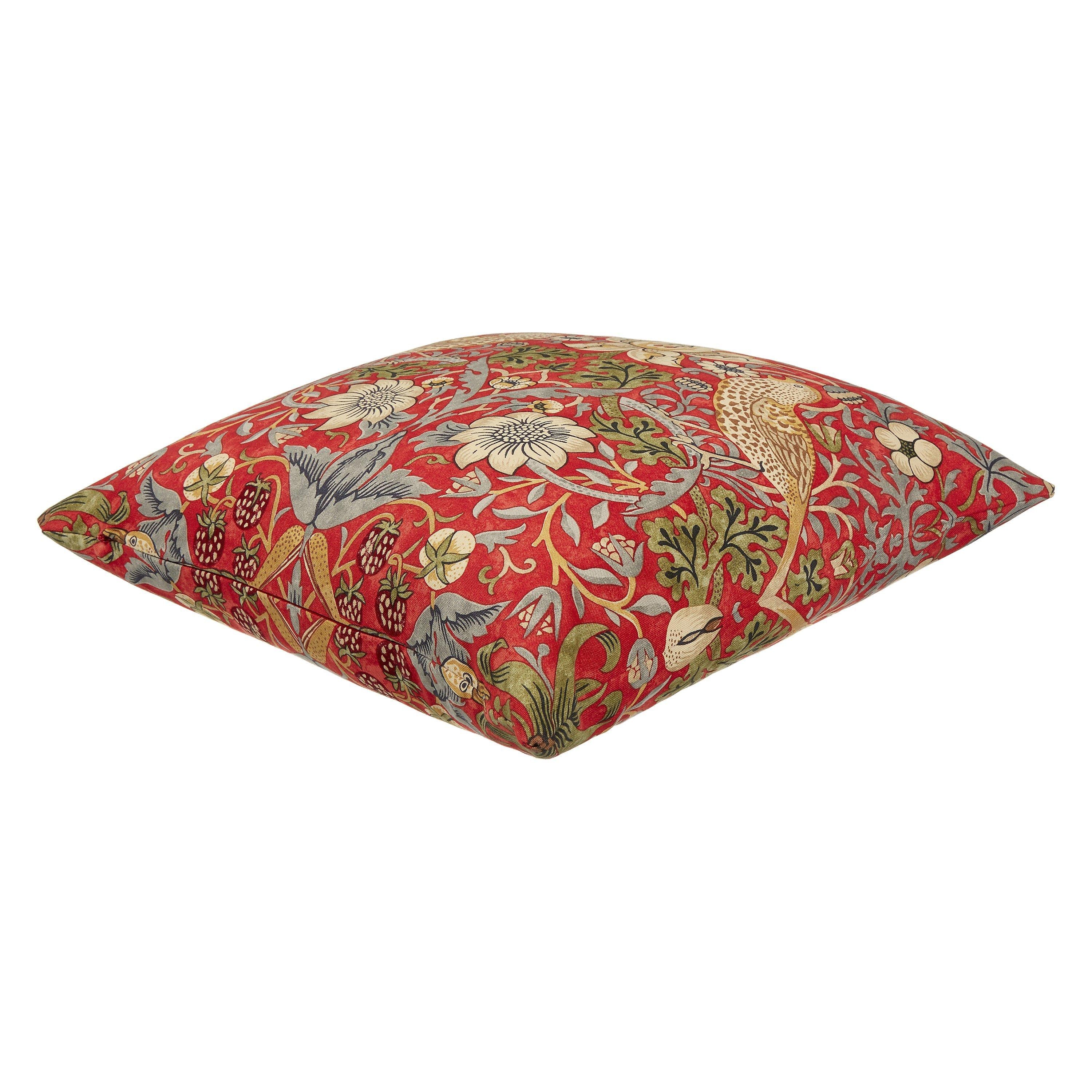Morris & Co. Strawberry Thief cushion 43x43cm, UK version
