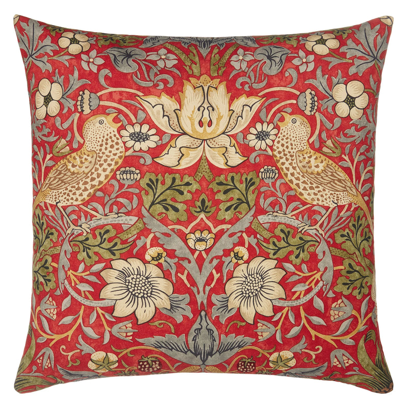 Morris & Co. Strawberry Thief cushion 43x43cm, UK version