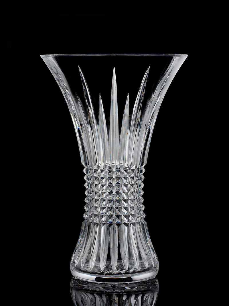 Waterford Crystal Lismore diamond cut glass vase clear 30cm (British brand)