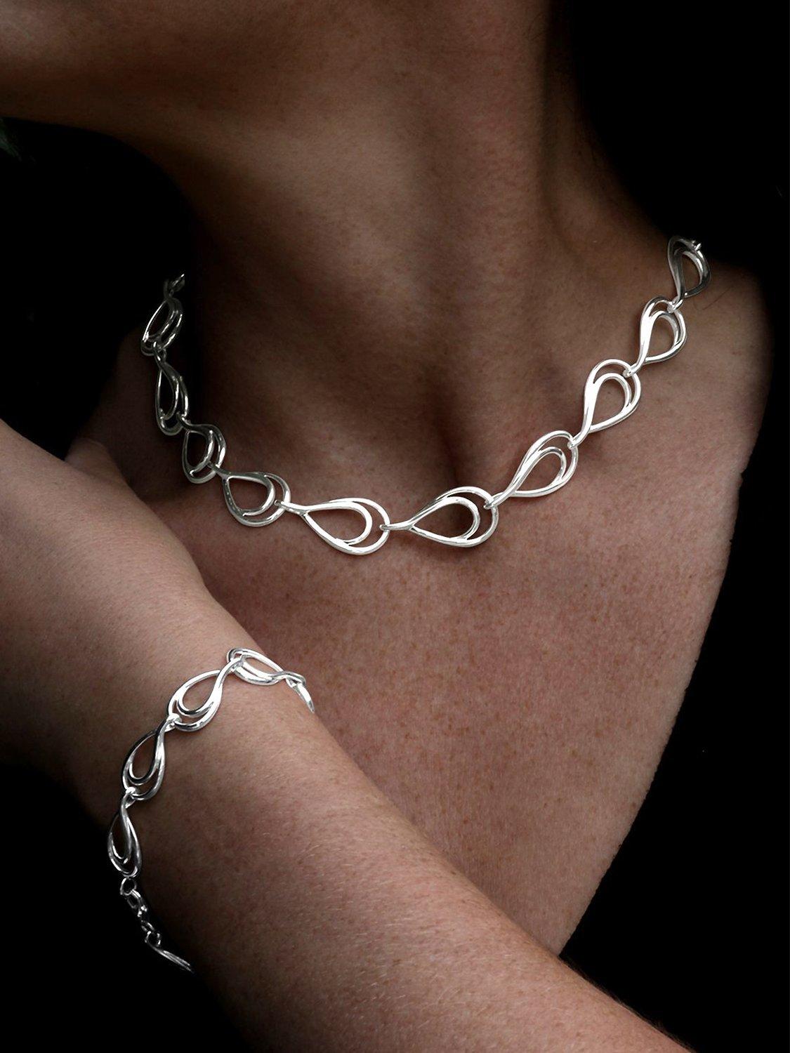 Nina B sterling silver open links bracelet - British product