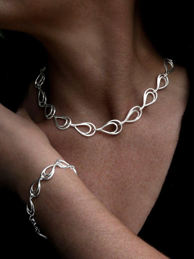 Nina B sterling silver open links bracelet - British product
