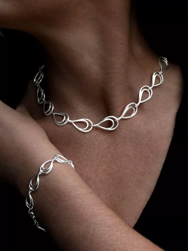 Nina B sterling silver open links bracelet - British product