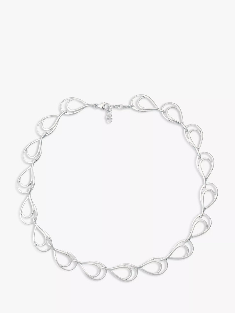 Nina B sterling silver open links necklace 45cm, imported from the UK