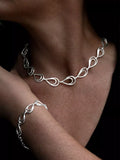 Nina B sterling silver open links necklace 45cm, imported from the UK