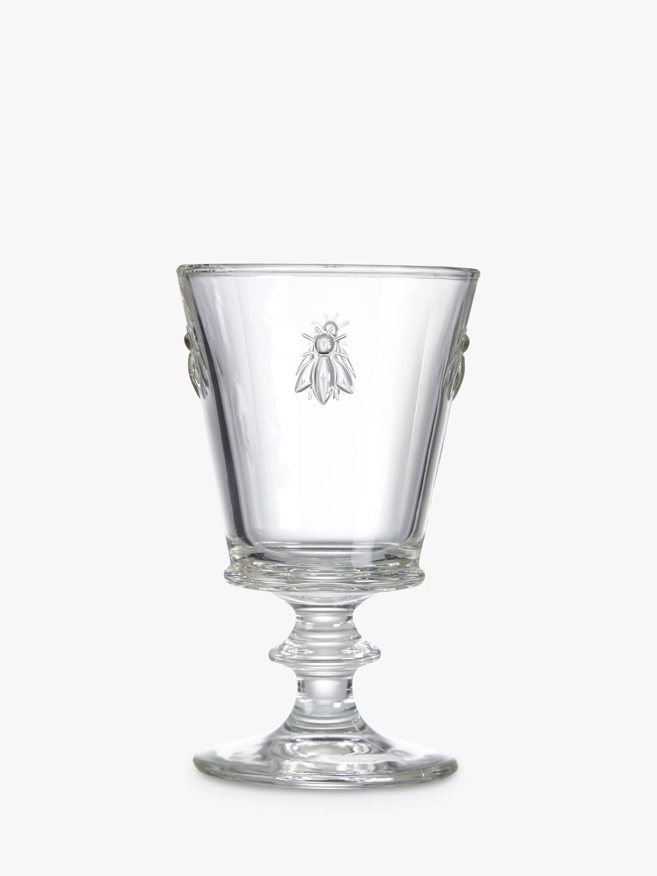 La Rochère large stemmed glass with bee design, set of 6, clear, UK version