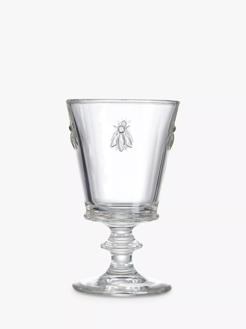 La Rochère large stemmed glass with bee design, set of 6, clear, UK version
