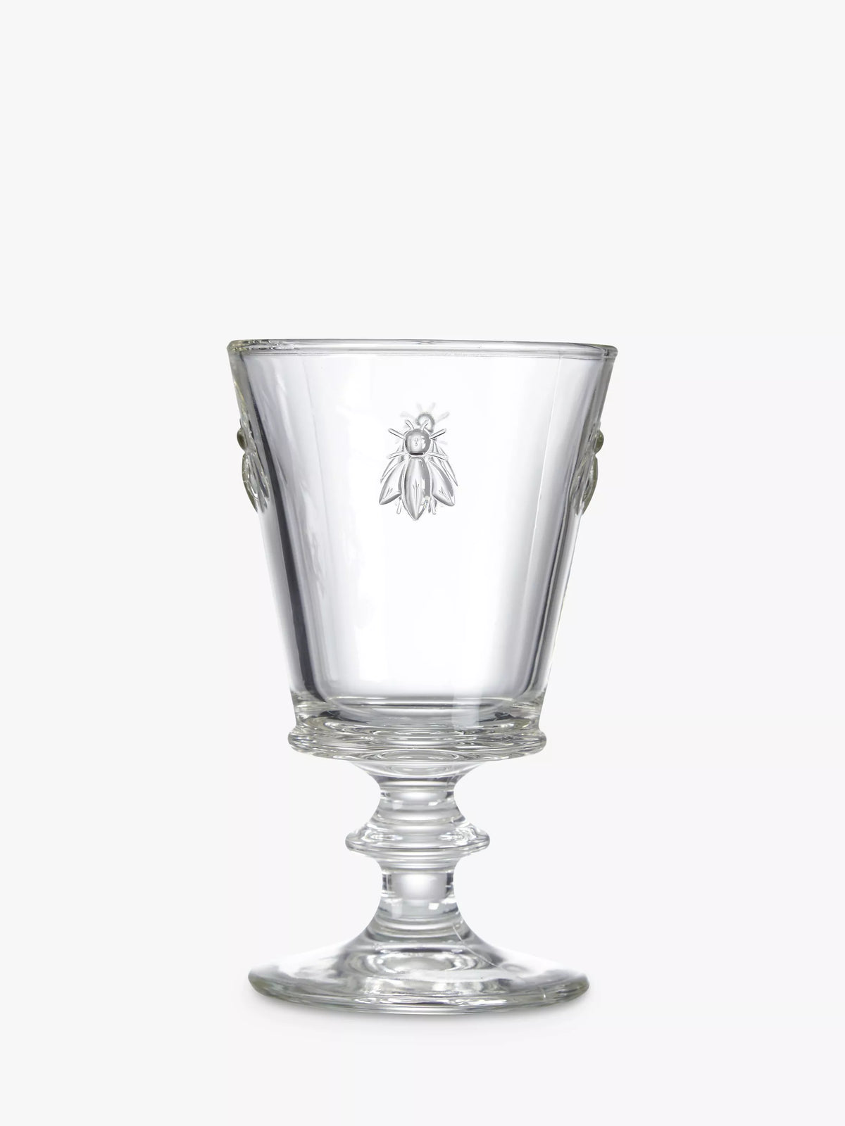La Rochère large stemmed glass with bee design, set of 6, clear, UK version