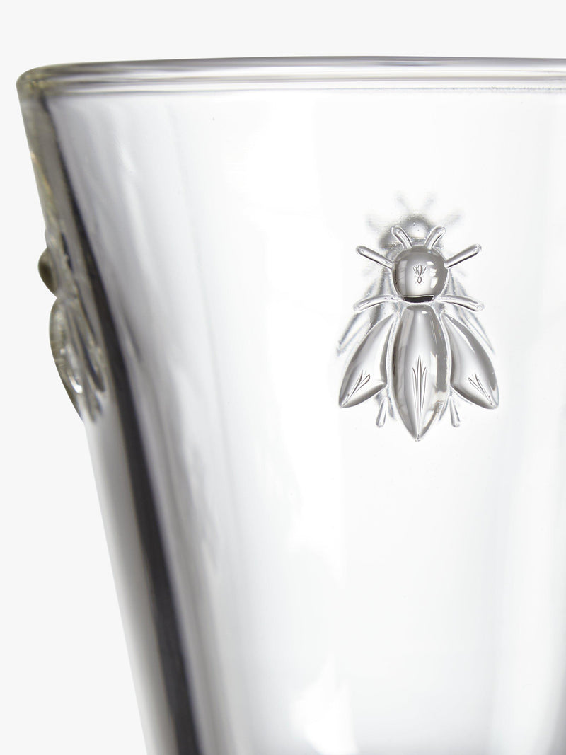 La Rochère large stemmed glass with bee design, set of 6, clear, UK version