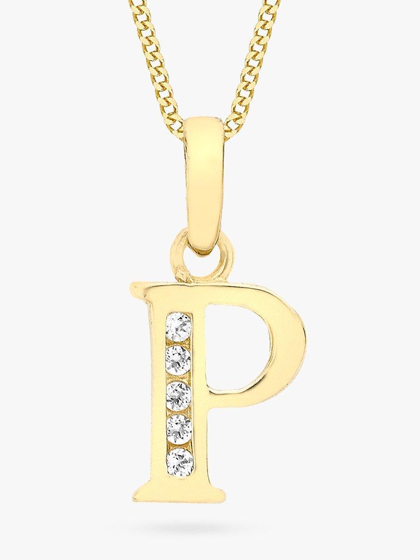 IBB 9ct gold cubic zirconia initial pendant - British product