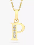 IBB 9ct gold cubic zirconia initial pendant - British product
