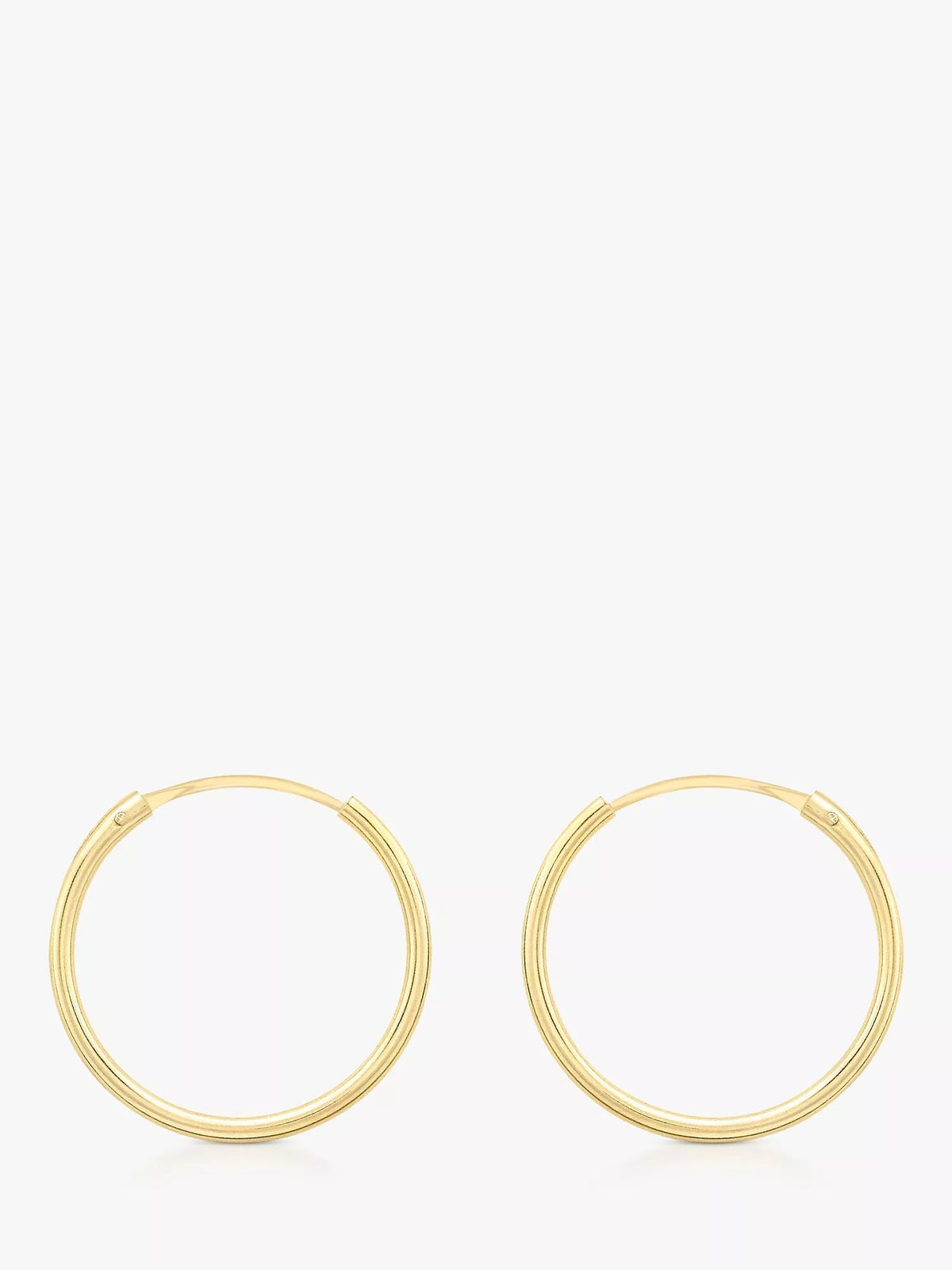 IBB 9ct gold hoop earrings, diameter 1.5cm (British brand)