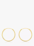 IBB 9ct gold hoop earrings, diameter 1.5cm (British brand)