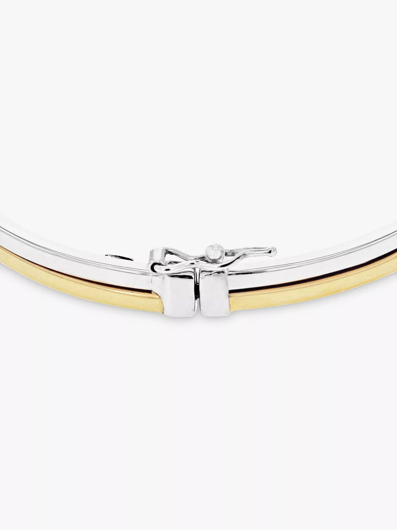 IBB 9ct two colour gold double tube bangle - British product
