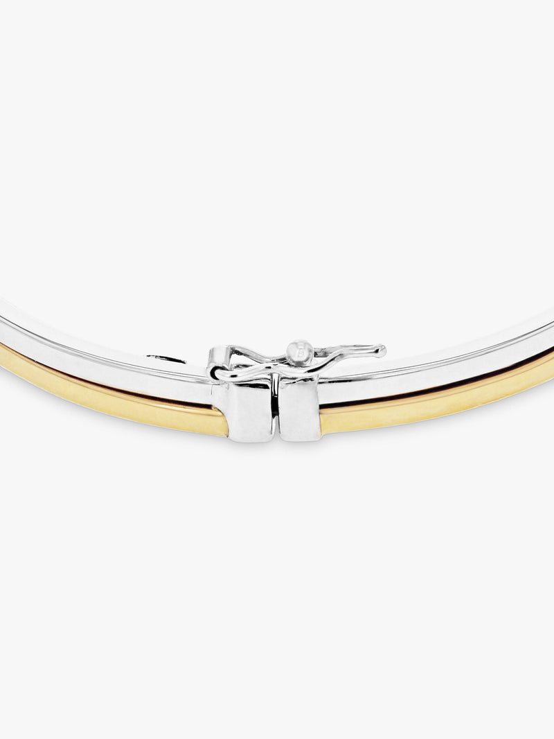 IBB 9ct two colour gold double tube bangle - British product