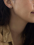 IBB 9ct gold stud earrings faux pearl cubic zirconia, UK version