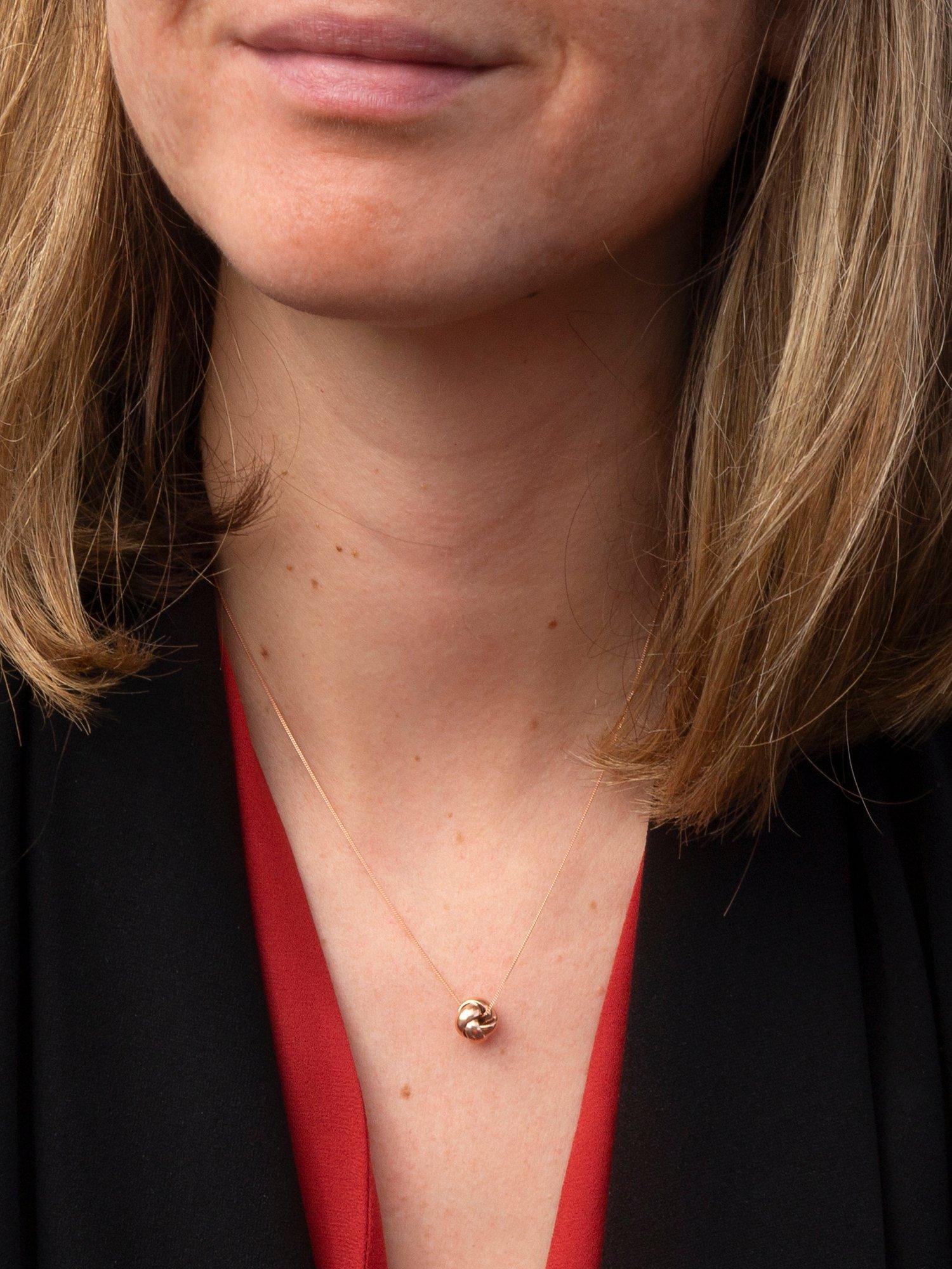 IBB 9ct rose gold knot pendant necklace 46cm - British product