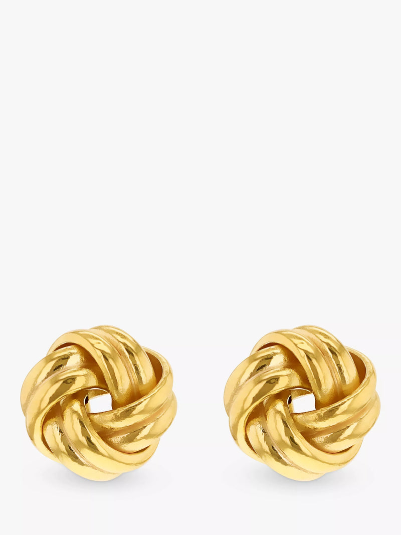 IBB 18ct gold knot stud earrings, imported from the UK