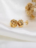 IBB 18ct gold knot stud earrings, imported from the UK