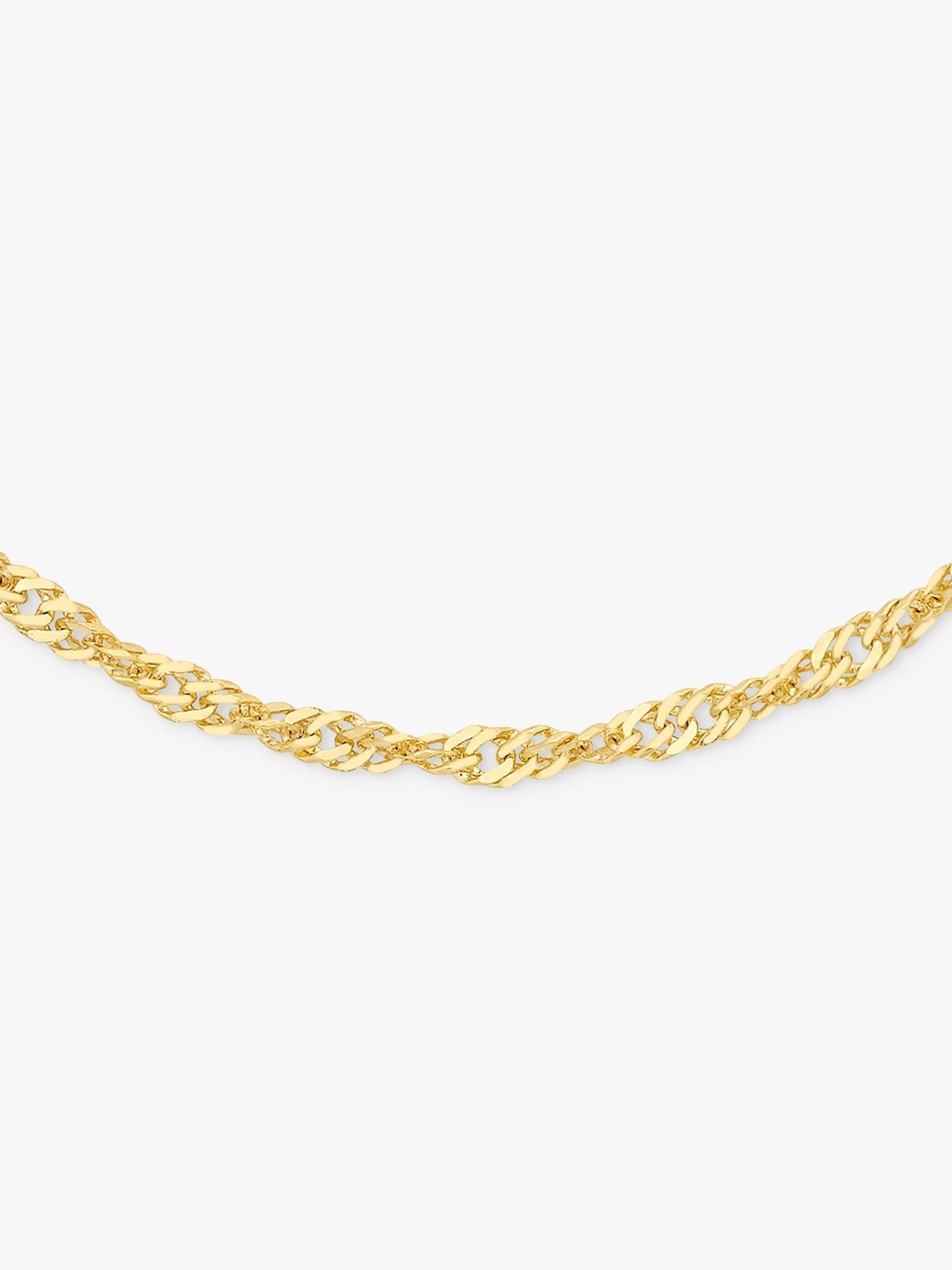 IBB 18ct gold twist curb chain necklace 46cm, imported from the UK