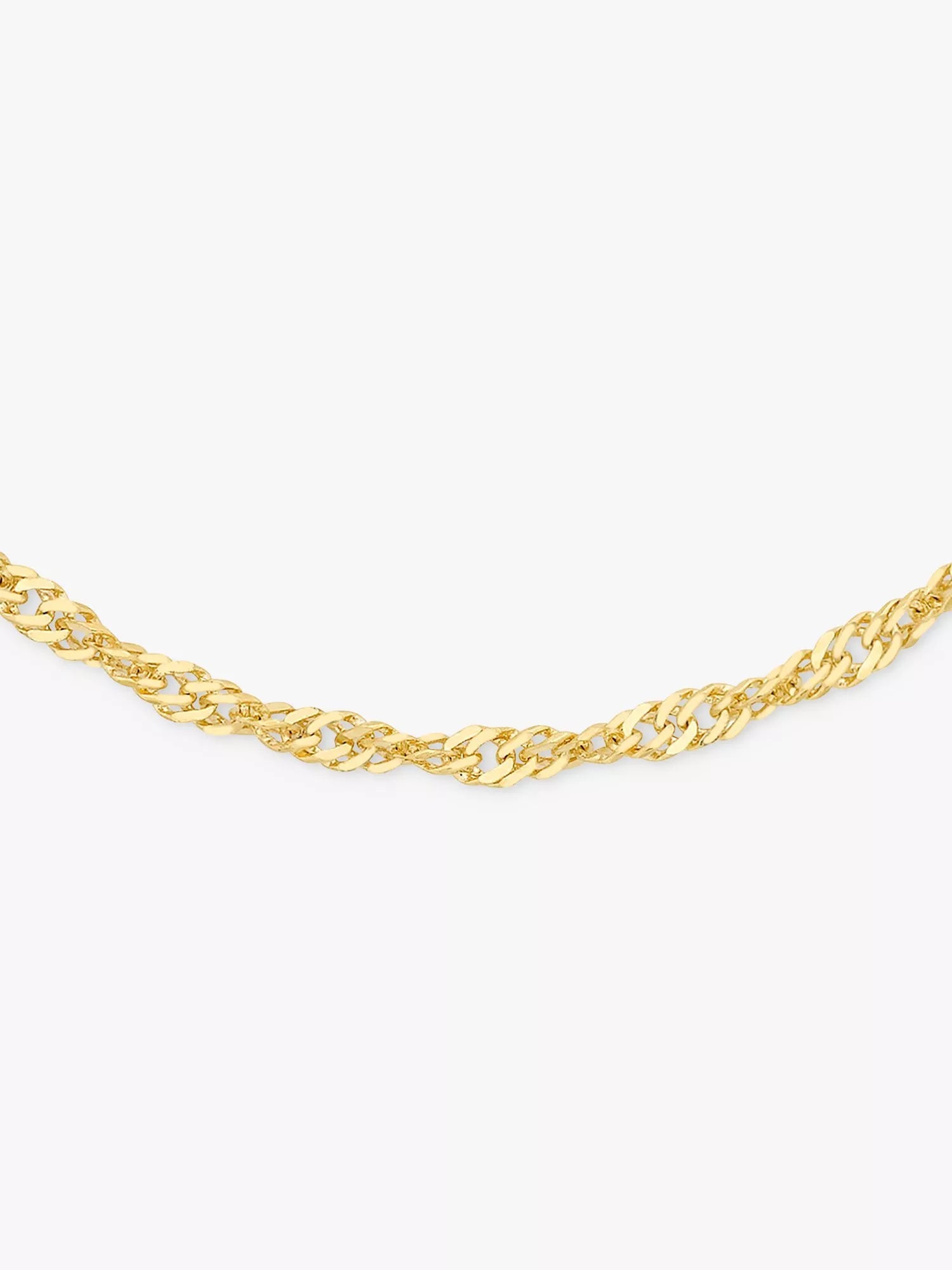 IBB 18ct gold twist curb chain necklace 46cm, imported from the UK