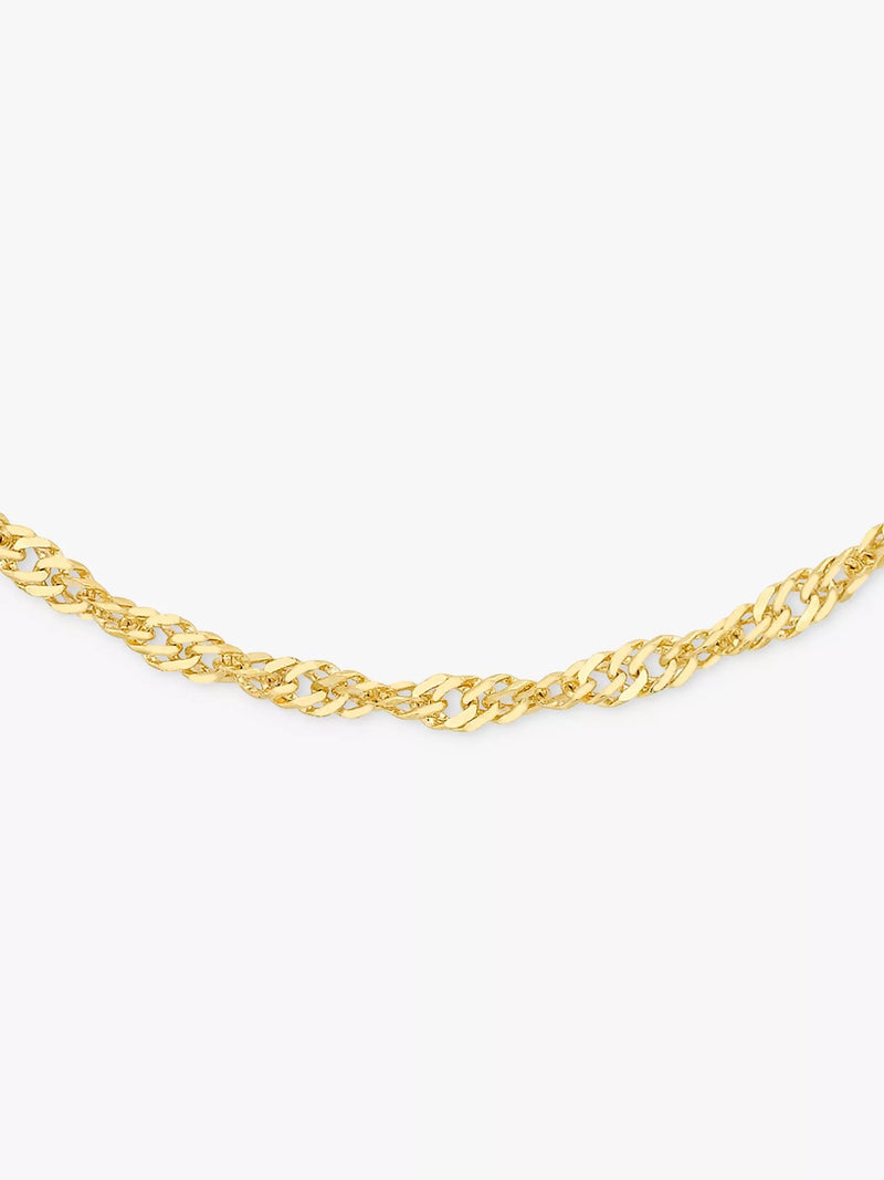IBB 18ct gold twist curb chain necklace 46cm, imported from the UK