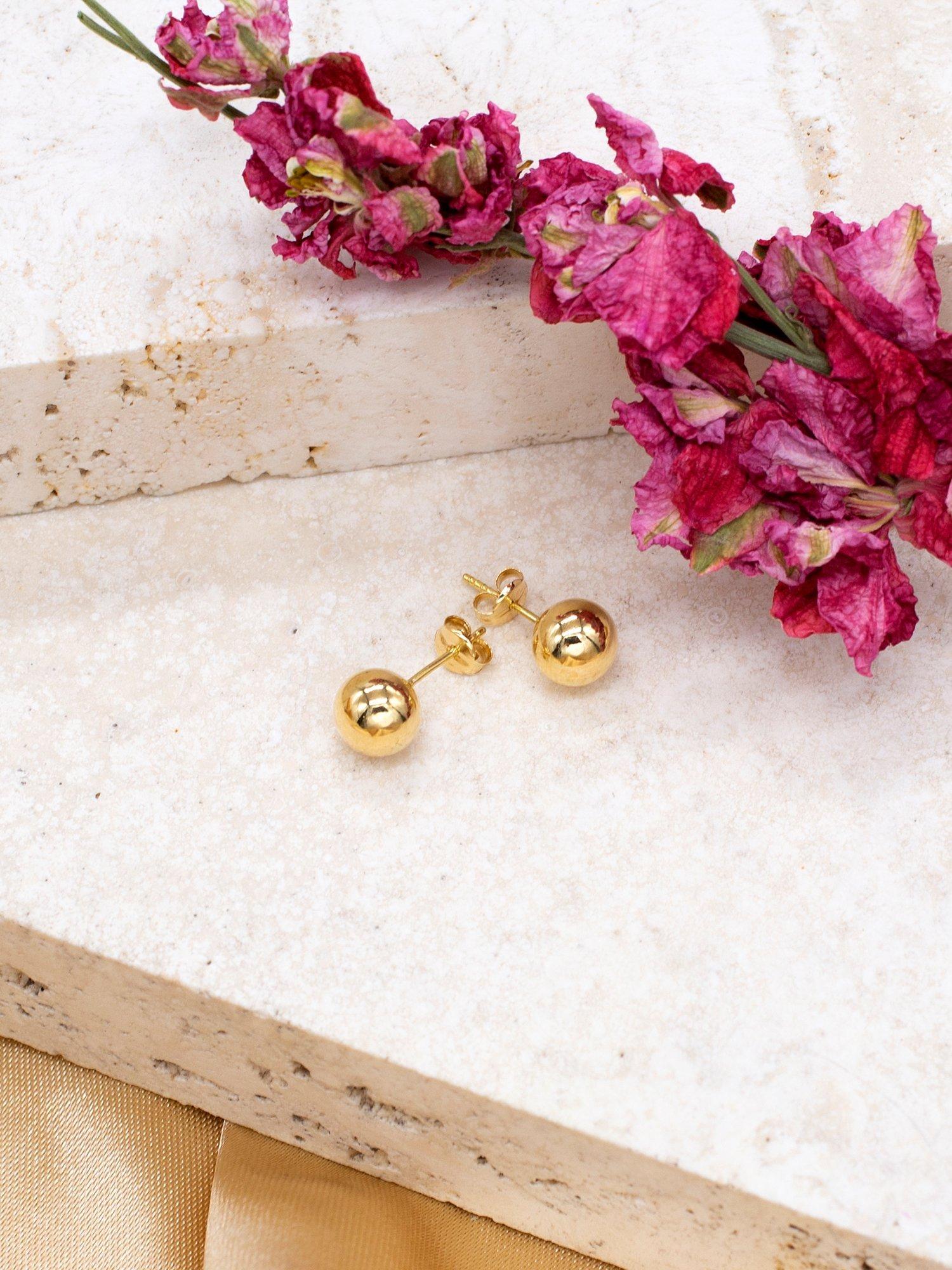 IBB 18ct gold ball stud earrings - (British brand)