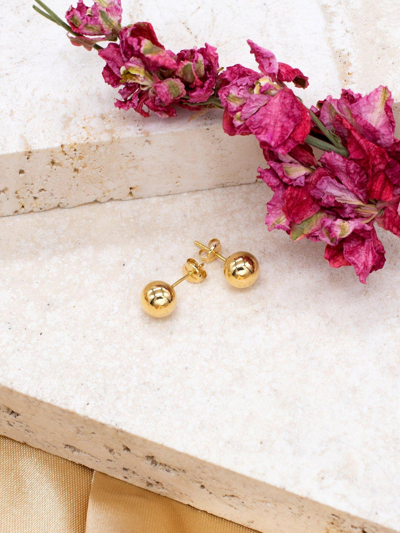 IBB 18ct gold ball stud earrings - (British brand)
