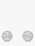 IBB white gold swirl dome stud earrings 0.8cm (British brand)