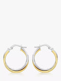 IBB 18ct gold and white gold creole earrings 1.8cm (British brand)