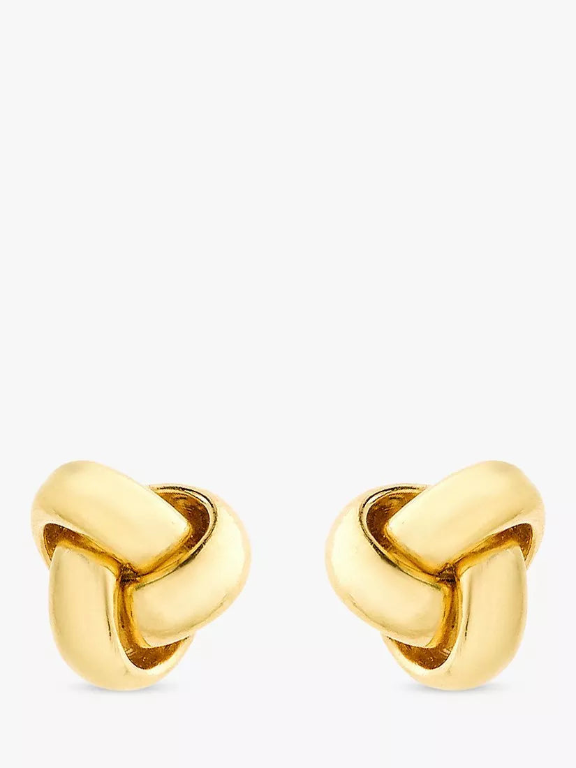 IBB 18ct yellow gold knot stud earrings imported from the UK