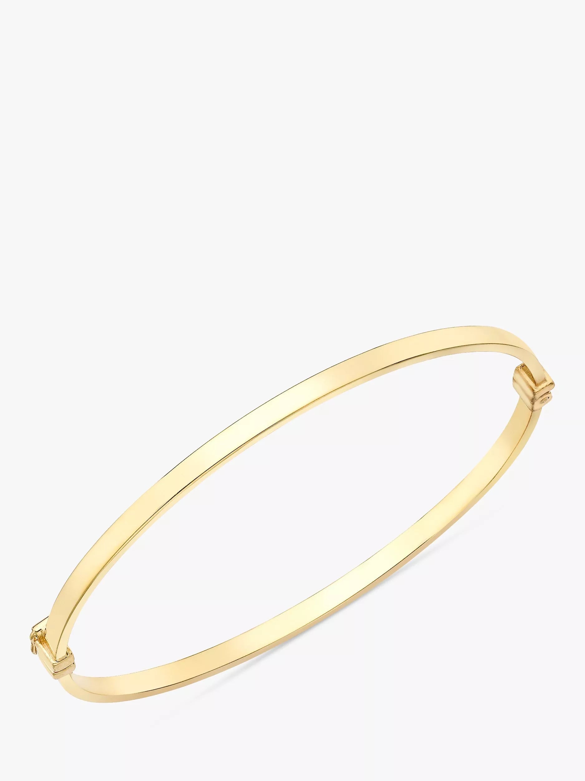 IBB 9ct yellow gold rectangular tube oval bangle - British product