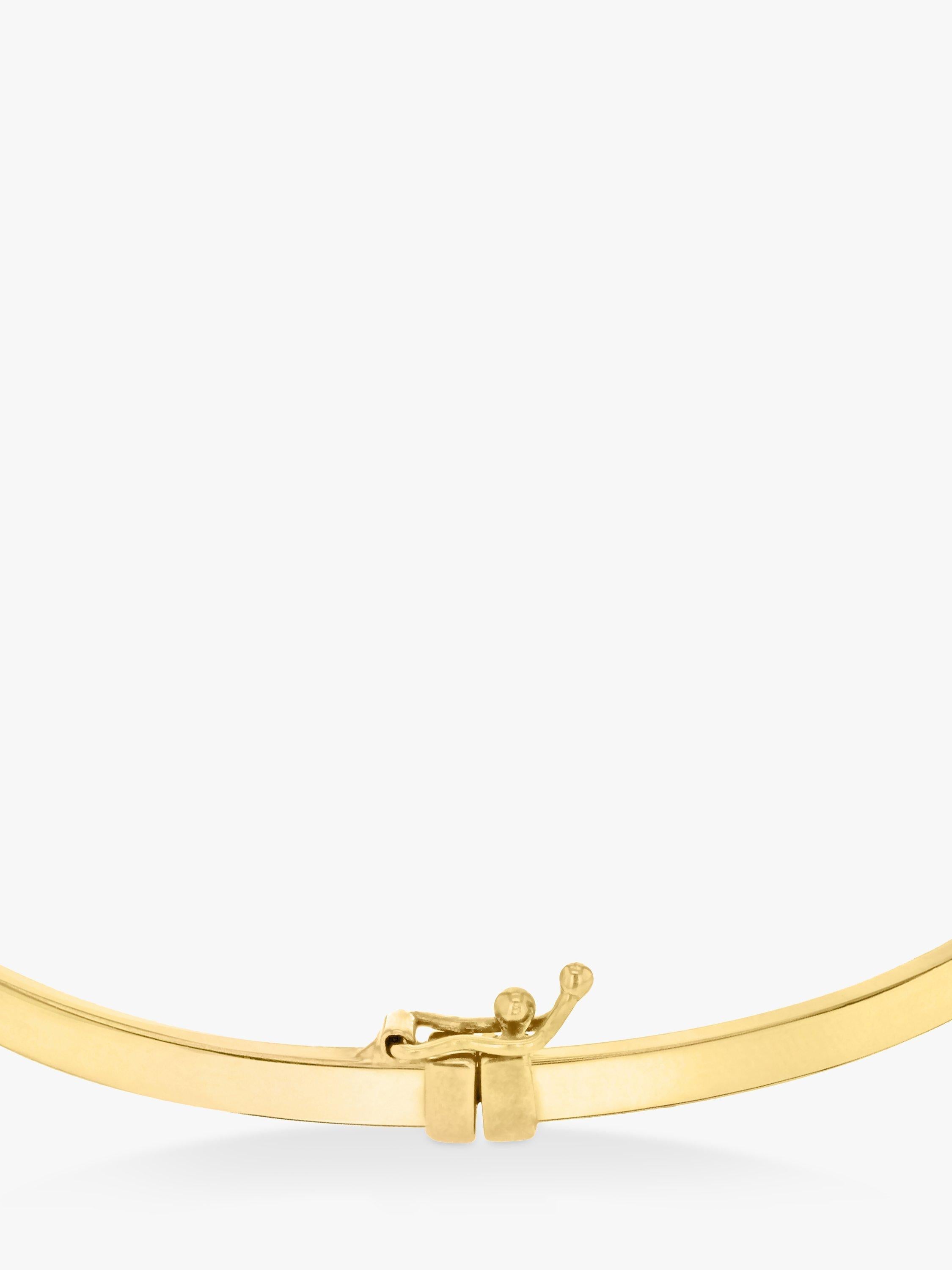 IBB 9ct yellow gold rectangular tube oval bangle - British product