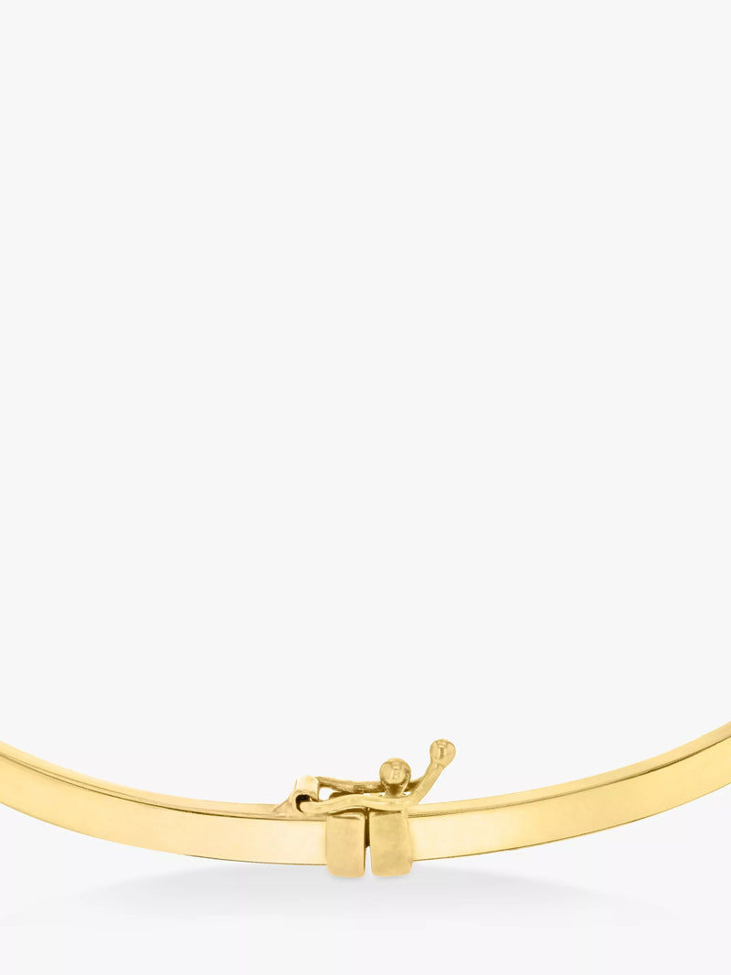 IBB 9ct yellow gold rectangular tube oval bangle - British product
