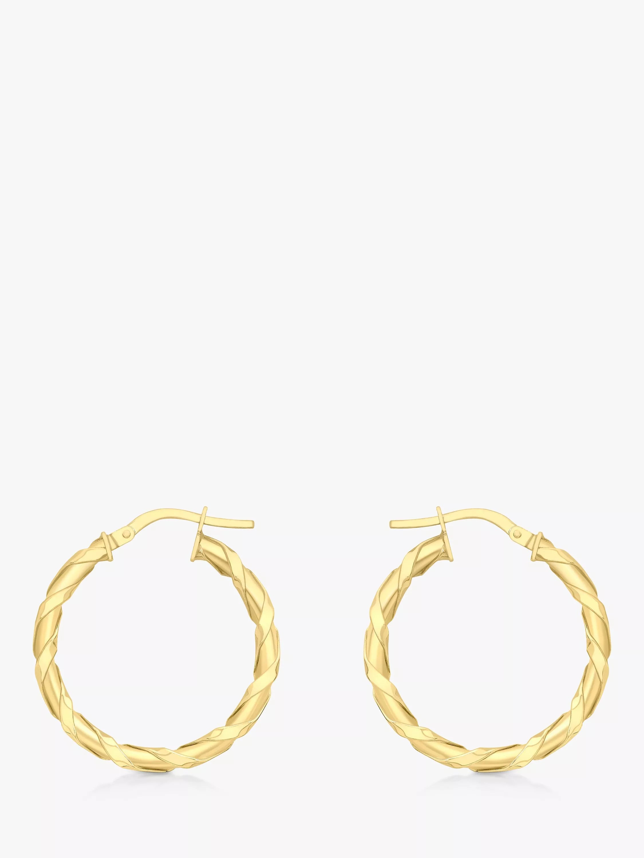 IBB twist creole earrings 9ct gold 25mm - British product