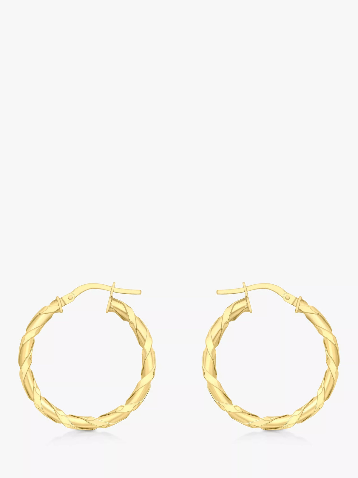 IBB twist creole earrings 9ct gold 25mm - British product