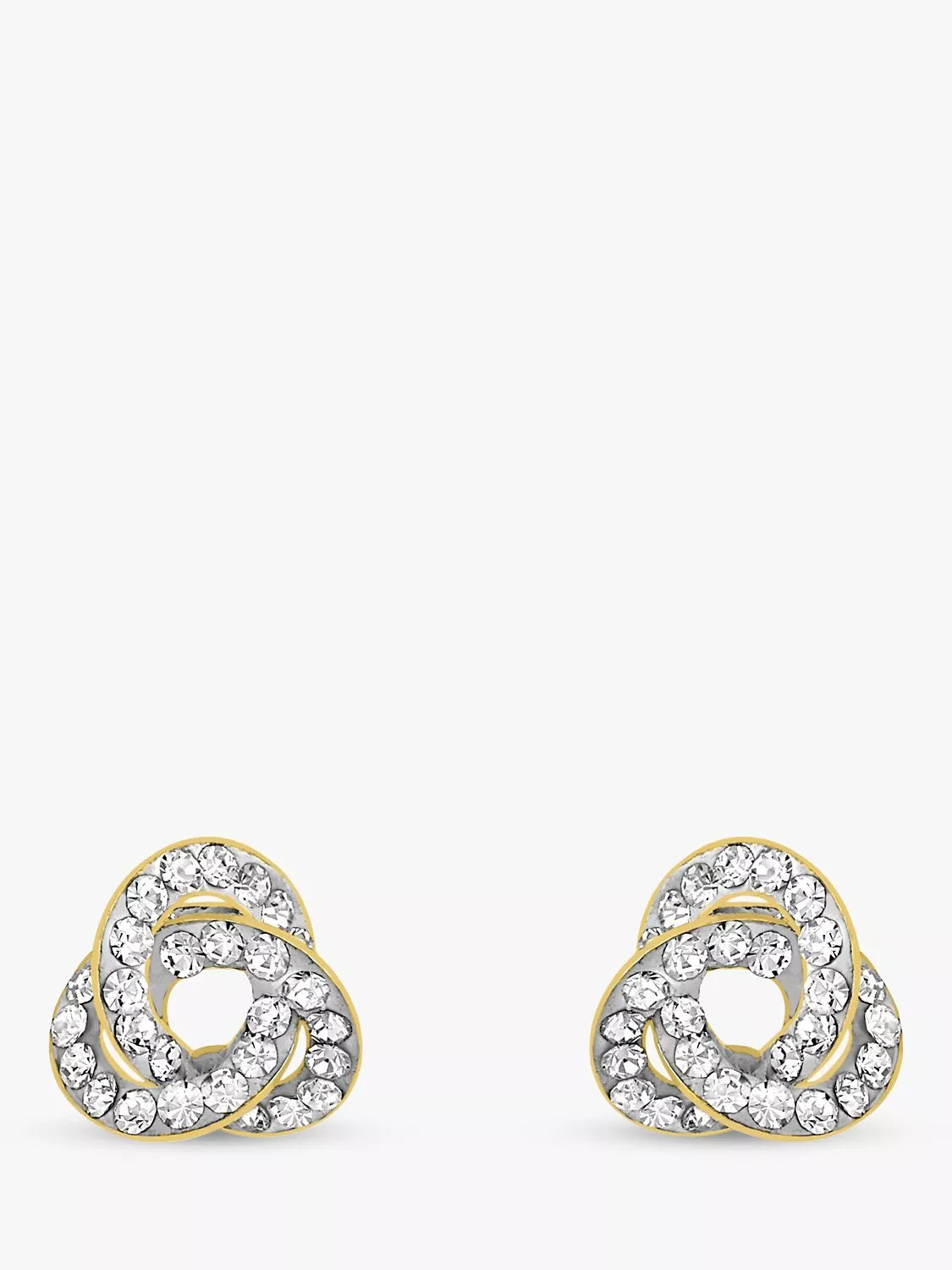IBB 9ct yellow gold knot stud earrings, imported from the UK