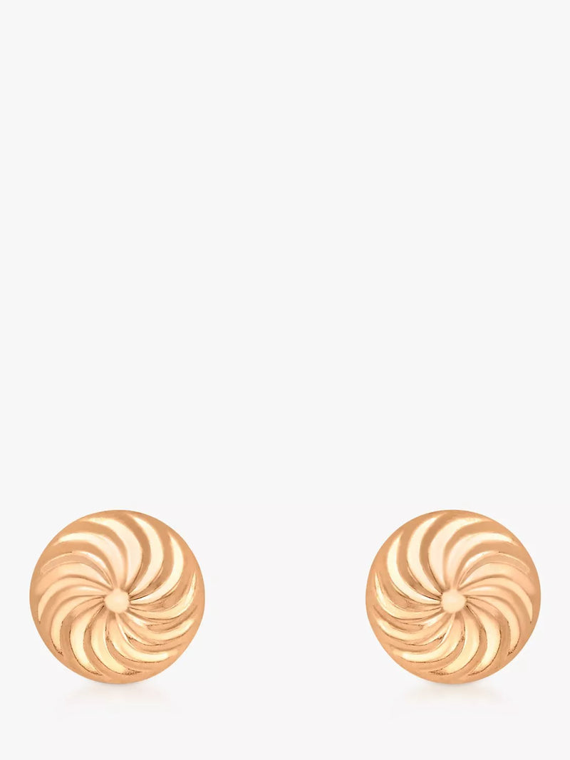 IBB 9ct gold swirl dome stud earrings - British product