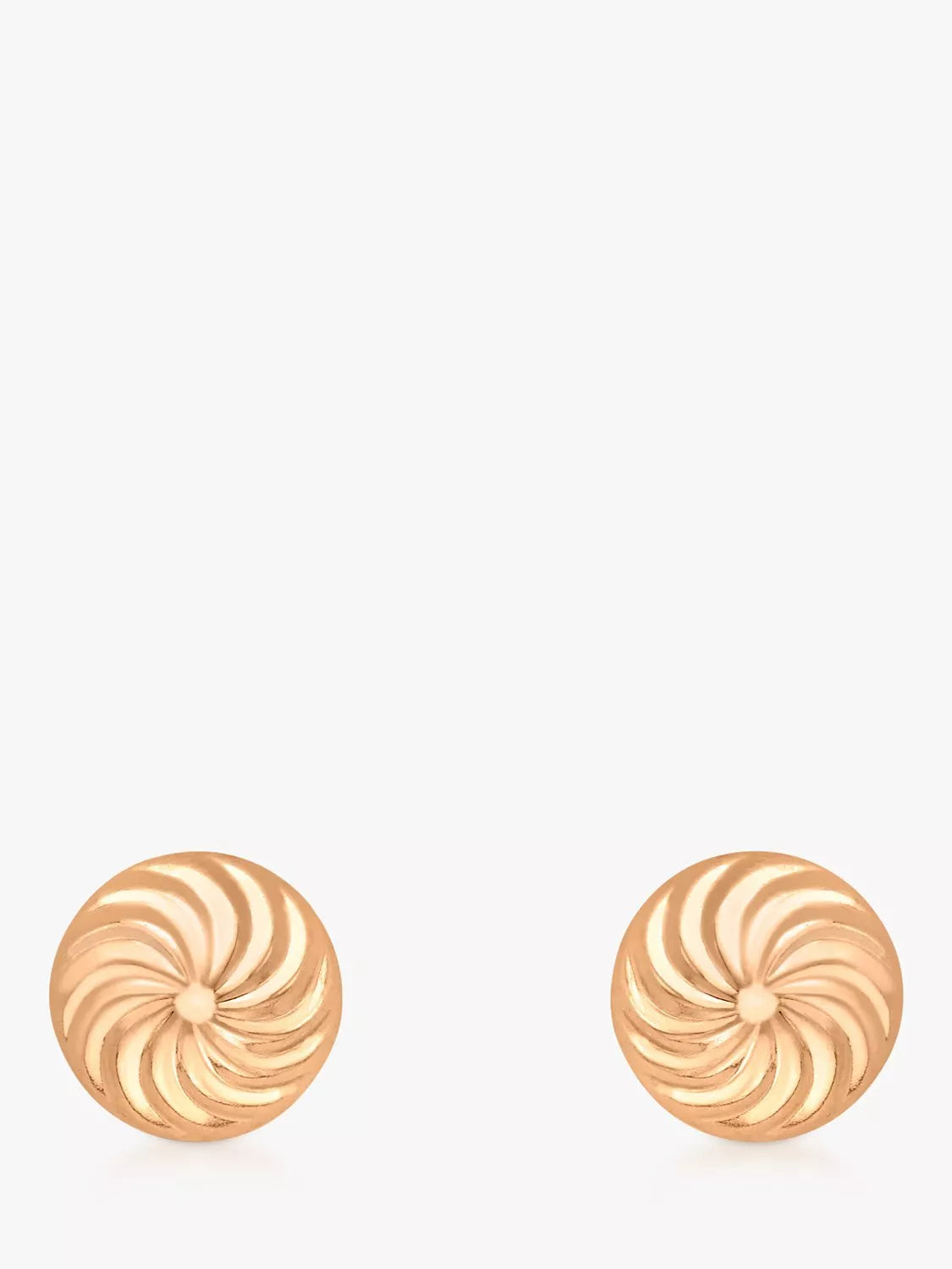 IBB 9ct gold swirl dome stud earrings - British product